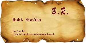 Bekk Renáta névjegykártya